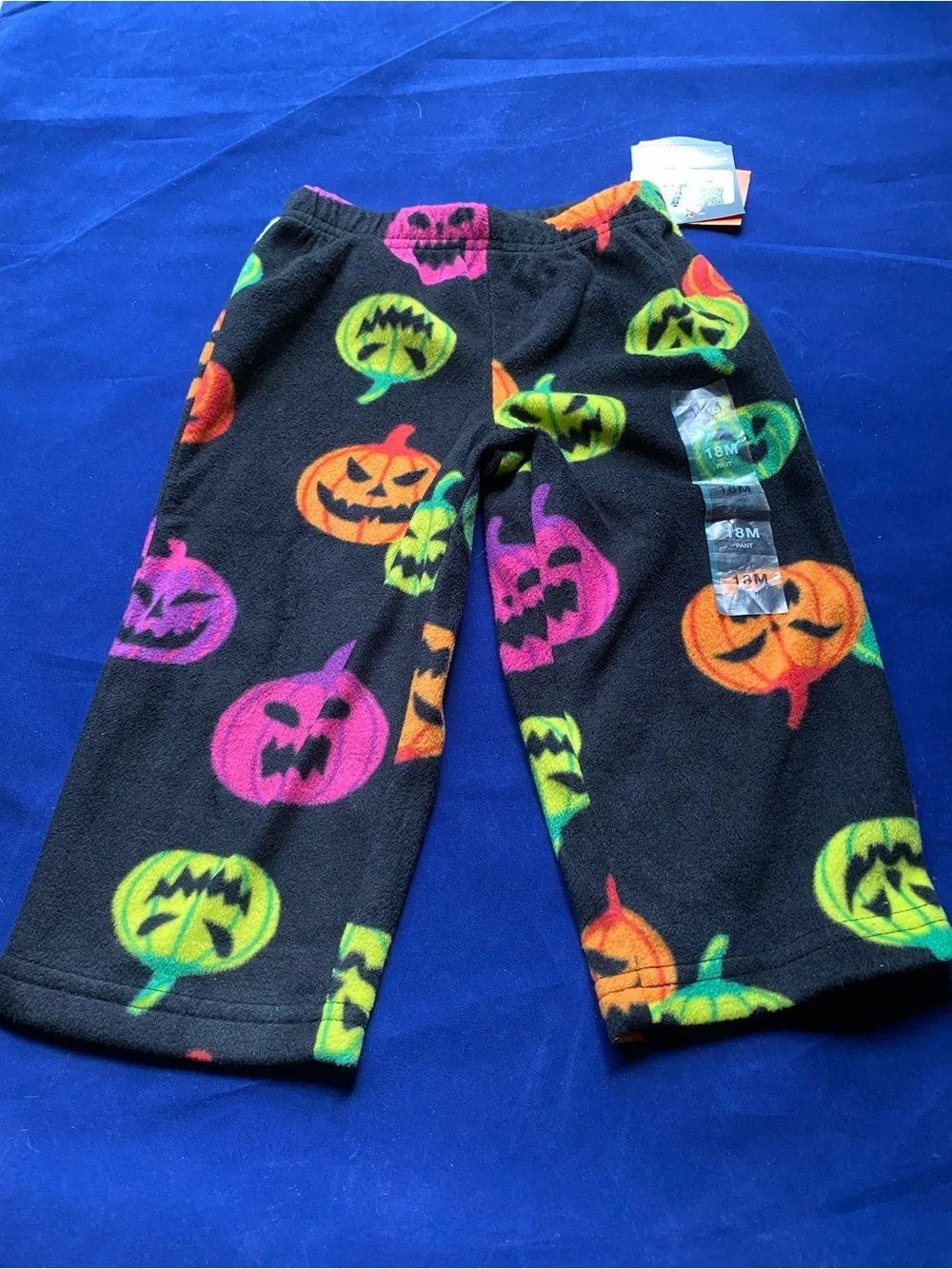 New Halloween Hyde & Eek! Black Fleece Pumpkin 18M Pajama Pants